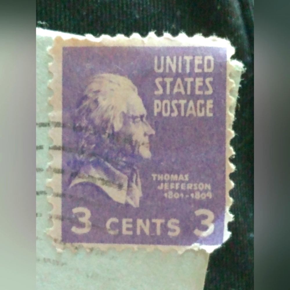 RAREUsed US 3 cent Jefferson Postage Stamp 1909-1929